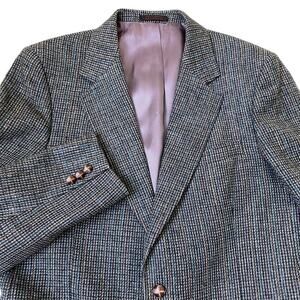 VTG Boston Traders Wool Tweed Sport Coat Blazer Jacket Men 40R Gray Old Money